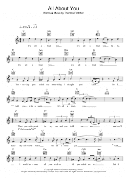 page one of All About You (Lead Sheet / Fake Book)