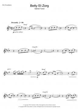 page one of Betty et Zorg (from Betty Blue) (Alto Sax Solo)