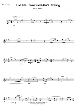 page one of Miller's Crossing (End Titles) (Alto Sax Solo)