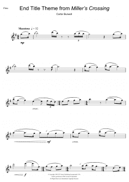 page one of Miller's Crossing (End Titles) (Flute Solo)