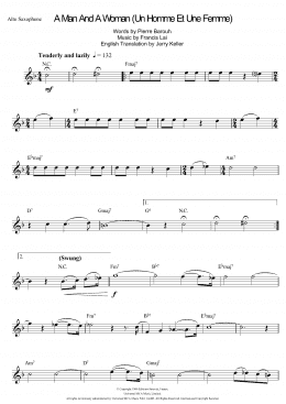 page one of A Man And A Woman (Un Homme Et Une Femme) (Alto Sax Solo)