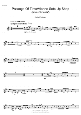 page one of Passage Of Time/Vianne Sets Up Shop (from Chocolat) (Clarinet Solo)