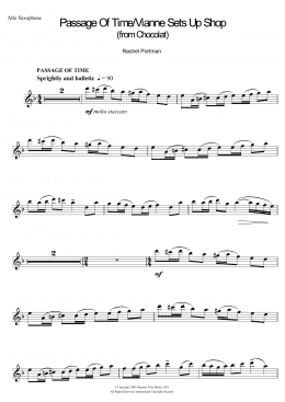 page one of Passage Of Time/Vianne Sets Up Shop (from Chocolat) (Alto Sax Solo)