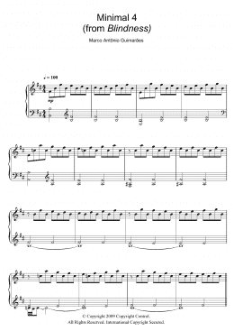 page one of Minimal 4 (from Blindness) (Piano Solo)