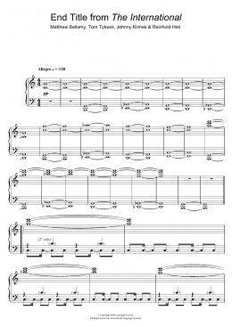 page one of End Title (from The International) (Piano Solo)