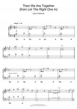 page one of Then We Are Together (from Let The Right One In) (Piano Solo)