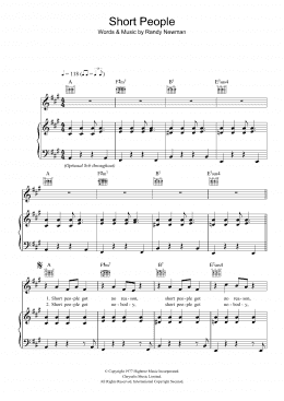 page one of Short People (Piano, Vocal & Guitar Chords)