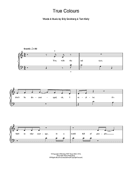 page one of True Colours (5-Finger Piano)