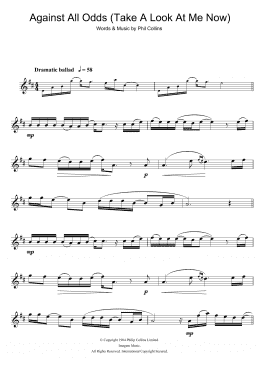 page one of Against All Odds (Take A Look At Me Now) (Tenor Sax Solo)