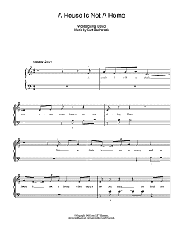 page one of A House Is Not A Home (5-Finger Piano)