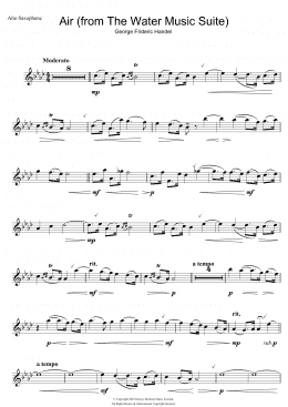 page one of Air (from The Water Music Suite) (Alto Sax Solo)