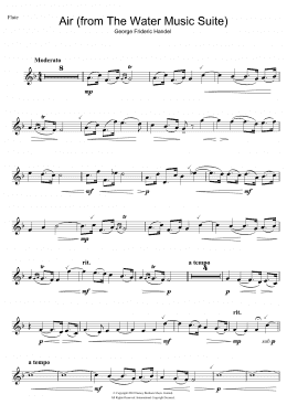 page one of Air (from The Water Music Suite) (Flute Solo)