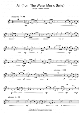 page one of Air (from The Water Music Suite) (Trumpet Solo)