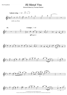 page one of All About You (Alto Sax Solo)