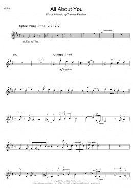 page one of All About You (Violin Solo)