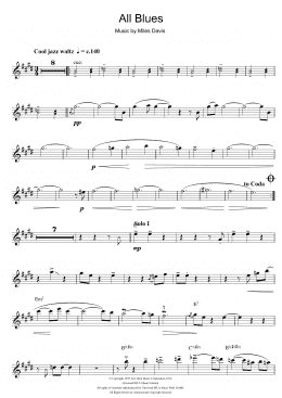 page one of All Blues (Alto Sax Solo)