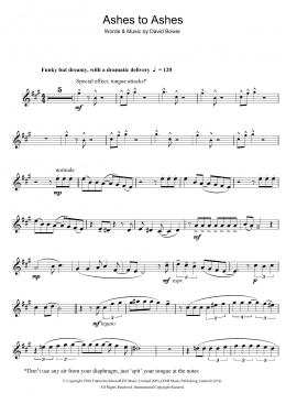 page one of Ashes To Ashes (Alto Sax Solo)