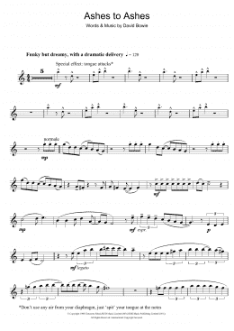 page one of Ashes To Ashes (Flute Solo)