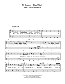page one of All Around The World (Beginner Piano)