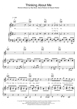 page one of Thinking Of Me (Piano, Vocal & Guitar Chords)