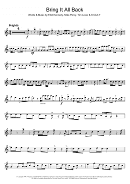 page one of Bring It All Back (Alto Sax Solo)