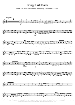 page one of Bring It All Back (Clarinet Solo)