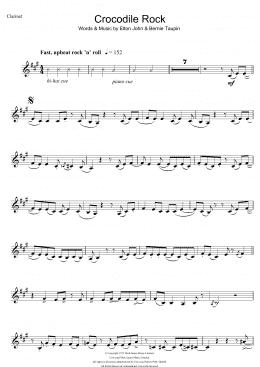 page one of Crocodile Rock (Clarinet Solo)
