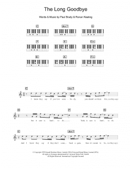 page one of The Long Goodbye (Piano Chords/Lyrics)