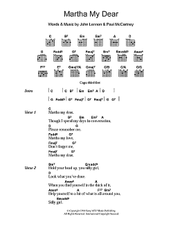 page one of Martha My Dear (Guitar Chords/Lyrics)