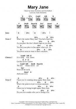 page one of Mary Jane (Guitar Chords/Lyrics)