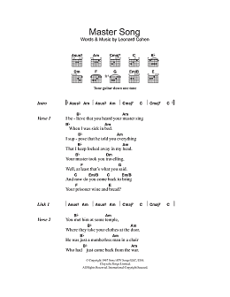 page one of Master Song (Guitar Chords/Lyrics)