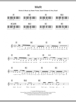 page one of Misfit (Piano Chords/Lyrics)
