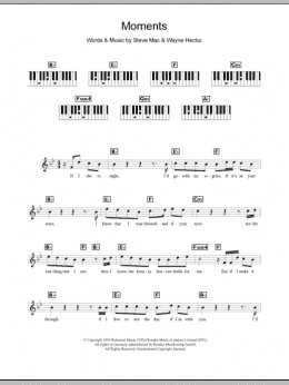 page one of Moments (Piano Chords/Lyrics)