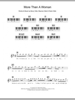 page one of More Than A Woman (Piano Chords/Lyrics)