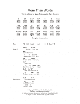page one of More Than Words (Guitar Chords/Lyrics)