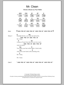 page one of Mr. Clean (Guitar Chords/Lyrics)