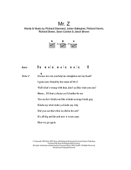 page one of Mr. Z (Guitar Chords/Lyrics)