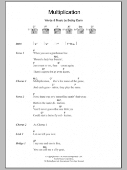 page one of Multiplication (Guitar Chords/Lyrics)