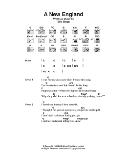 page one of A New England (Guitar Chords/Lyrics)