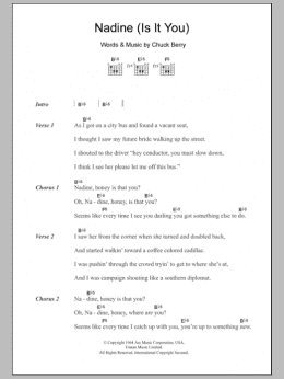 page one of Nadine (Is It You) (Guitar Chords/Lyrics)