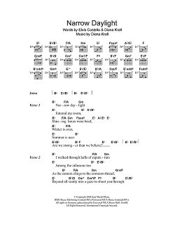 page one of Narrow Daylight (Guitar Chords/Lyrics)