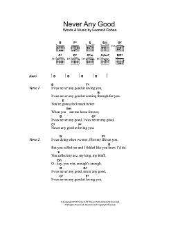 page one of Never Any Good (Guitar Chords/Lyrics)