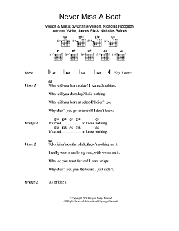 page one of Never Miss A Beat (Guitar Chords/Lyrics)