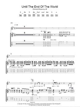 page one of Until The End Of The World (Guitar Tab)