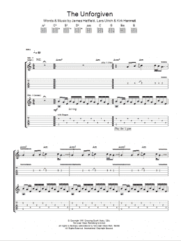 page one of The Unforgiven (Guitar Tab)