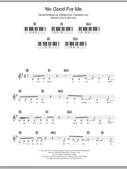 page one of No Good For Me (Piano Chords/Lyrics)