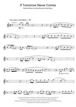 page one of If Tomorrow Never Comes (Tenor Sax Solo)