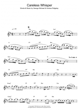 page one of Careless Whisper (Clarinet Solo)