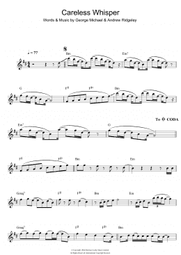page one of Careless Whisper (Flute Solo)