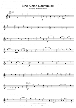 page one of Allegro from Eine Kleine Nachtmusik K525 (Flute Solo)